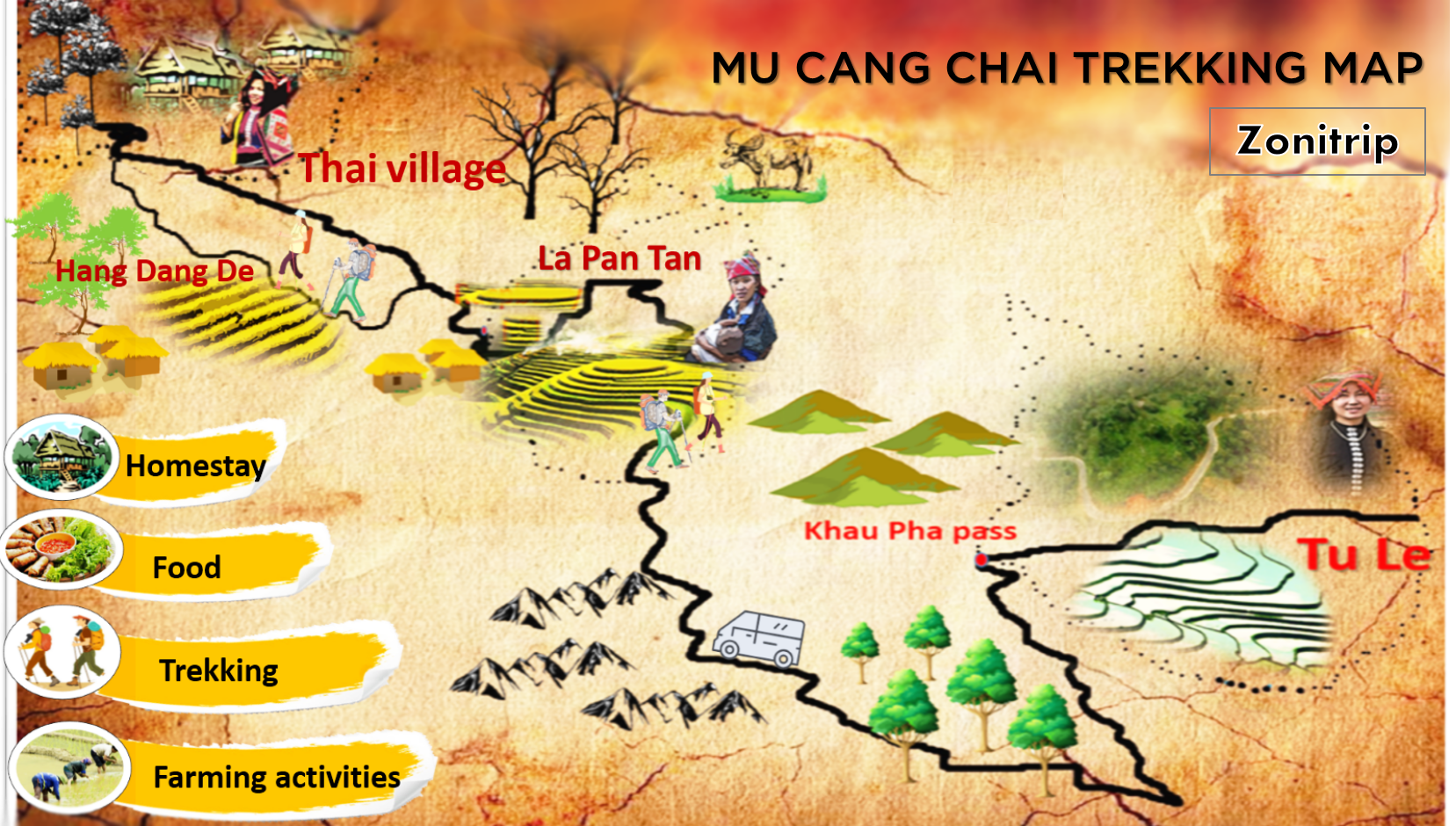 Hiking Mu Cang Chai map