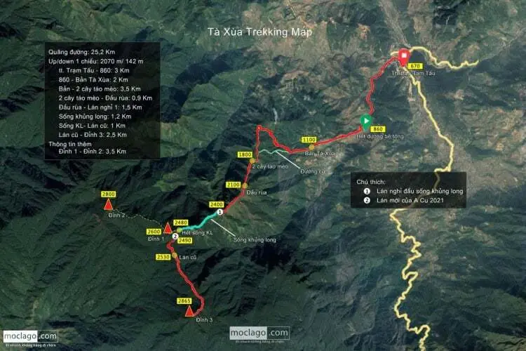 MAP trekking TA XUA, zonitrip